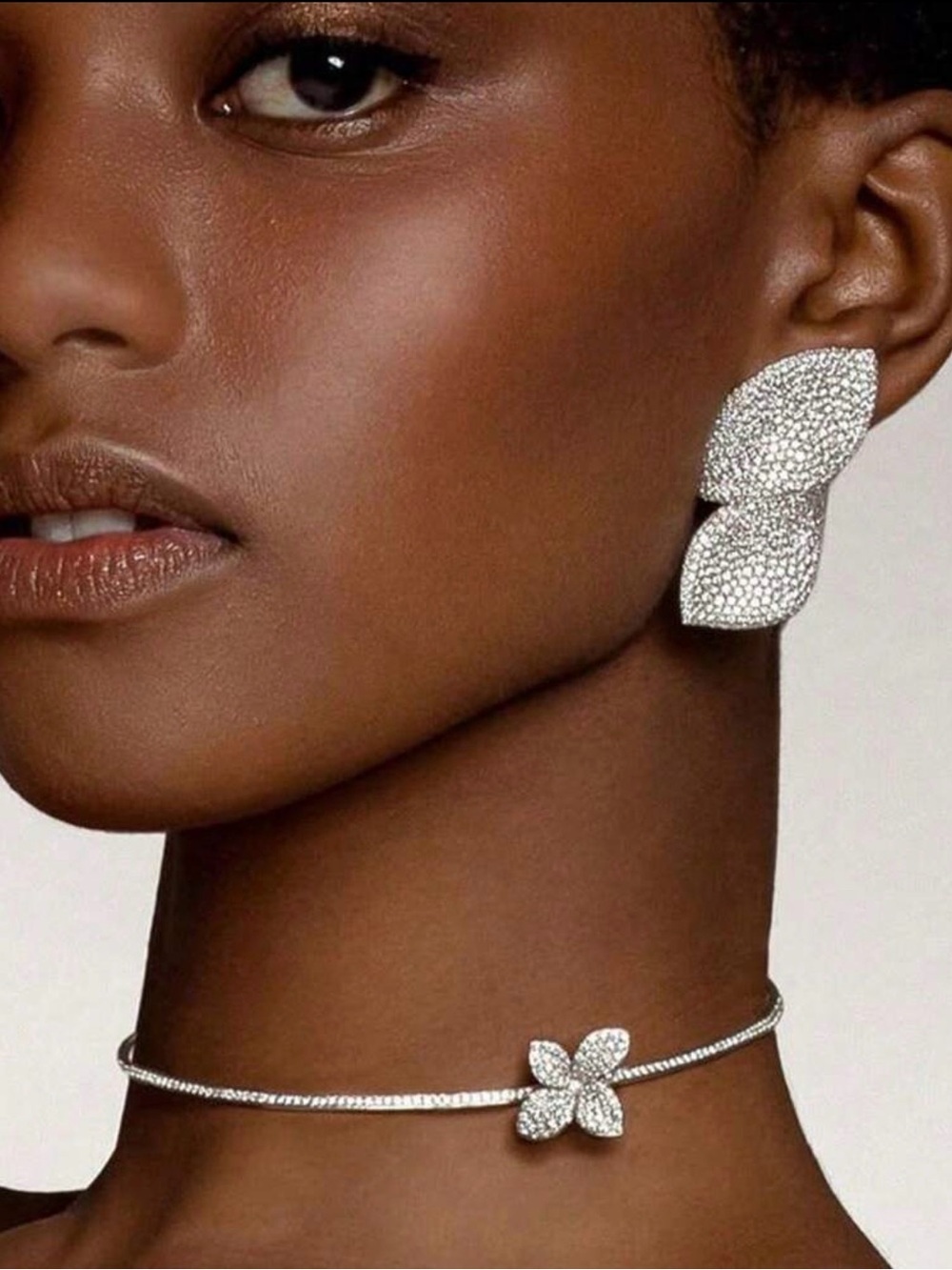 ✨ Crystal Butterfly Necklace & Earrings Set